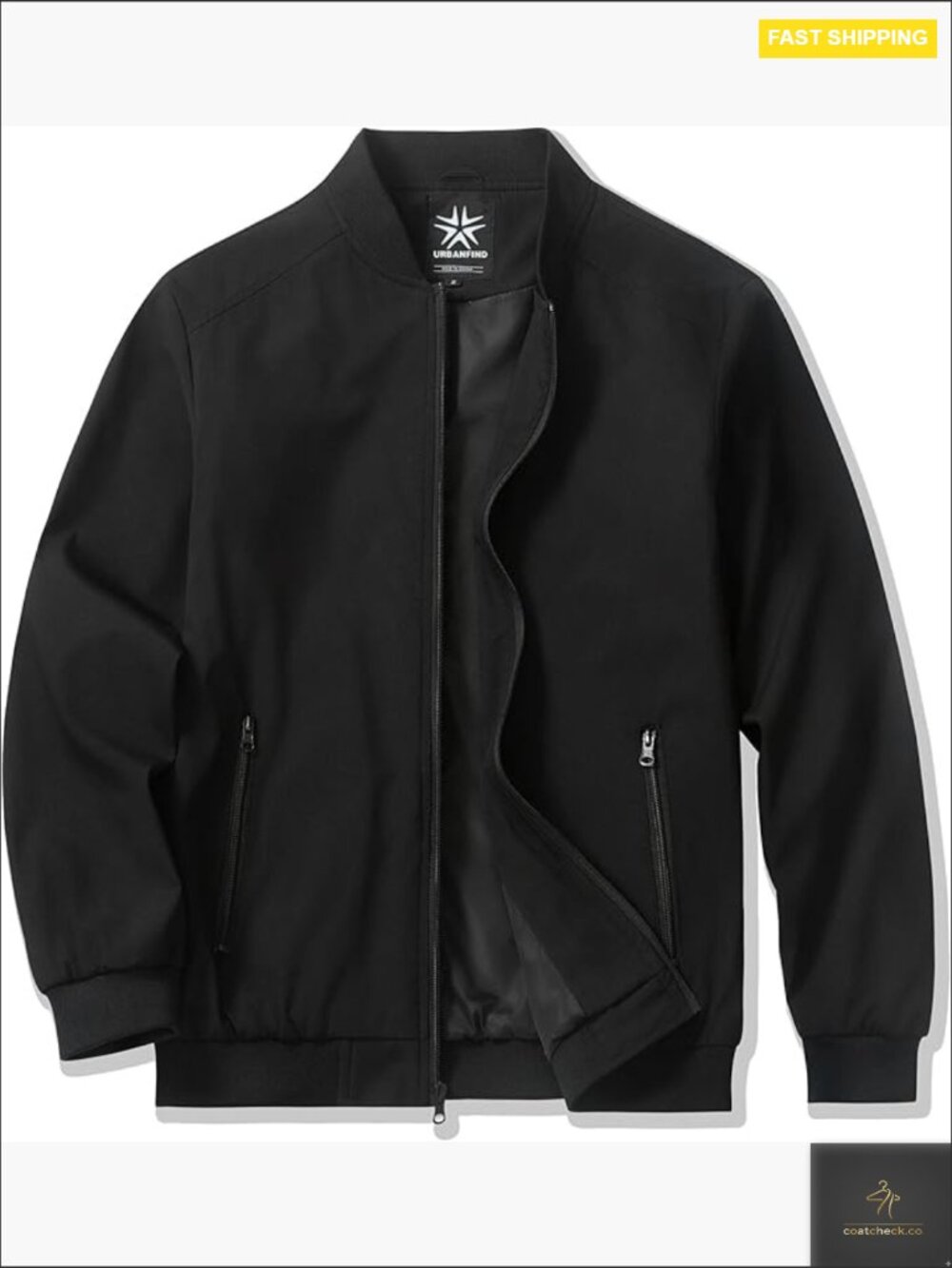 Men's Bomber Jacket Lightweight Windbreaker Classic Casual Polyester Regular Fit